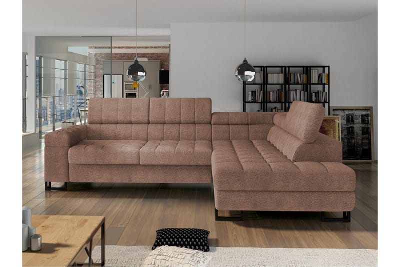 Warwick Sovesofa Med 3-Sæders Chaiselong - Brun - Møbler - Sofaer - Sovesofaer