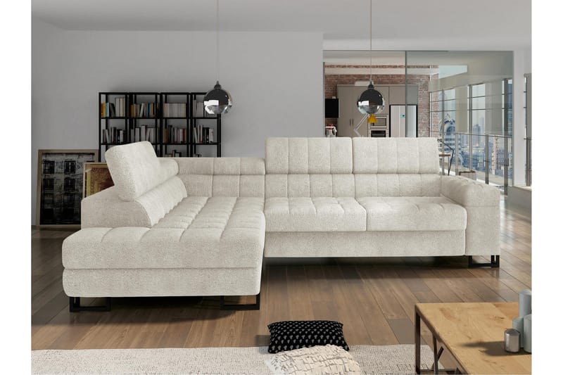 Warwick Sovesofa Med 3-Sæders Chaiselong - Grå - Møbler - Sofaer - Sovesofaer