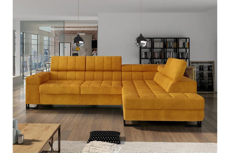 Warwick Sovesofa Med 3-Sæders Chaiselong - Orange - Møbler - Sofaer - Sovesofaer