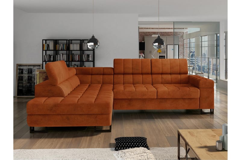 Warwick Sovesofa Med 3-Sæders Chaiselong, Orange