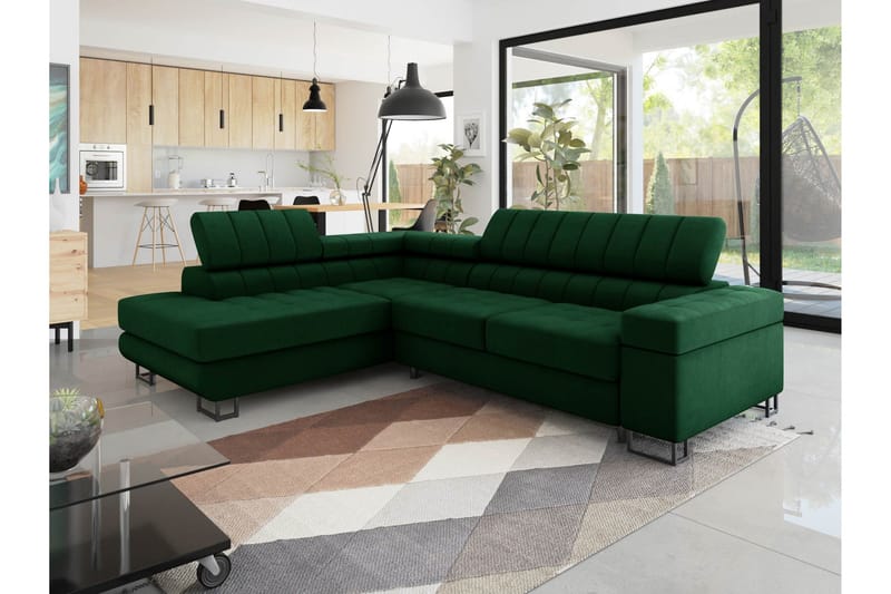 Warwick Sovesofa med Schäslong 3-personers - Grøn - Møbler - Sofaer - Sovesofaer