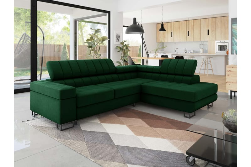 Warwick Sovesofa med Schäslong 3-personers - Grøn - Møbler - Sofaer - Sovesofaer