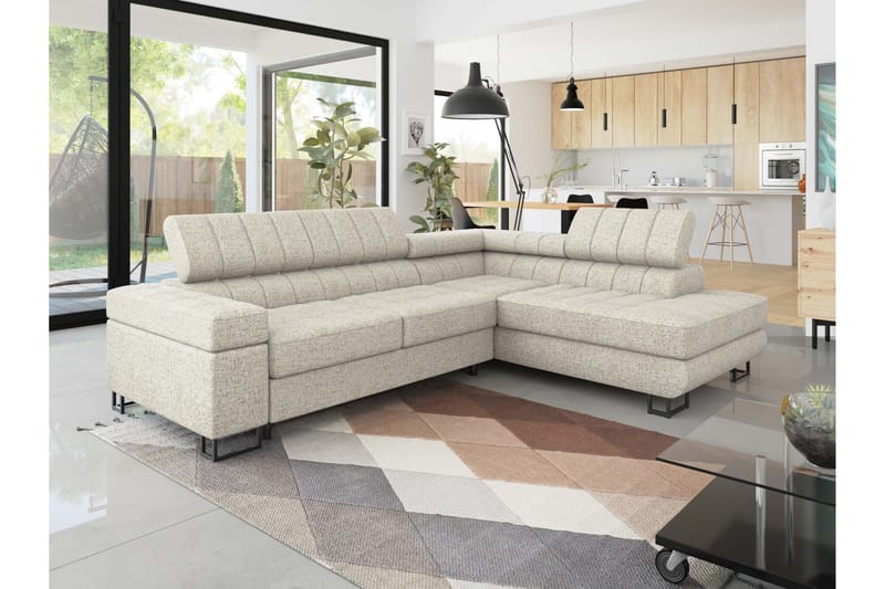 Warwick Sovesofa med Schäslong 3-personers - Beige - Møbler - Sofaer - Sovesofaer