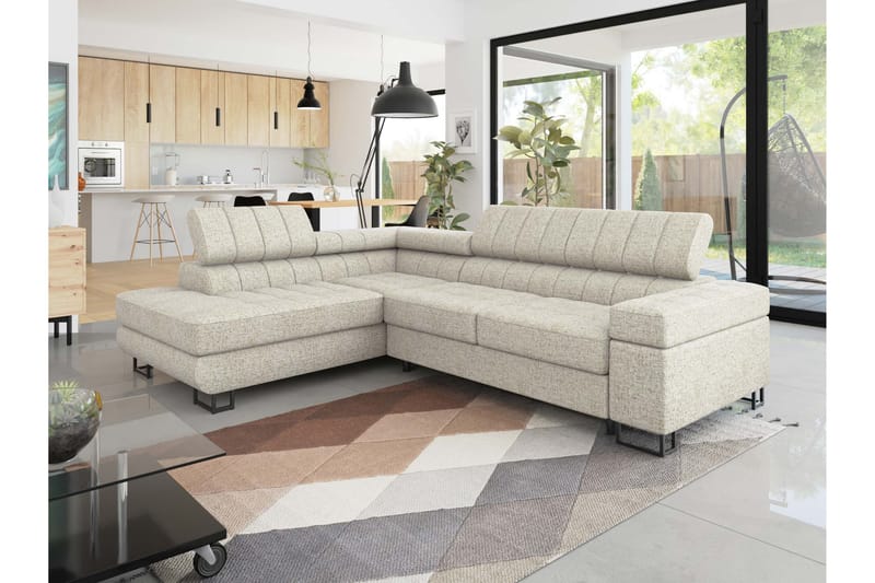 Warwick Sovesofa med Schäslong 3-personers - Beige - Møbler - Sofaer - Sovesofaer