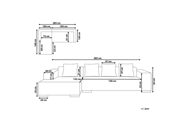 Westerfeld Hjørnesofa 4-personers - Hvid - Møbler - Sofaer - Hjørnesofa