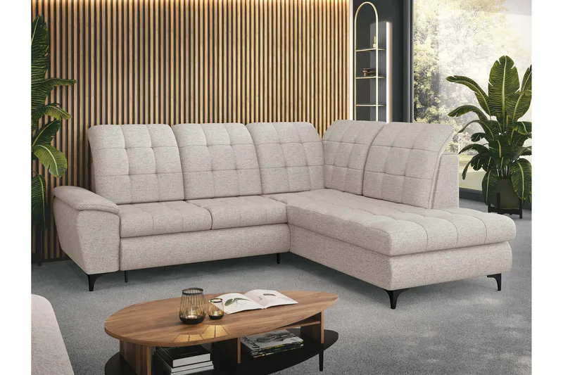 Widald Sovesofa med Chaiselong 3-personers - Beige - Møbler - Sofaer - Sovesofaer