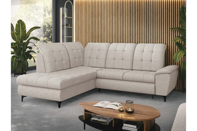 Widald Sovesofa med Chaiselong 3-personers - Beige - Møbler - Sofaer - Sovesofaer