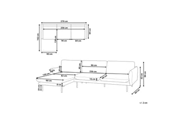 Woodal Hjørnesofa 4-personers - Blå/Sort - Møbler - Sofaer - Hjørnesofa