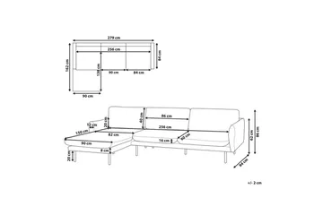 Woodal Hjørnesofa 4-personers - Grå/Sort - Møbler - Sofaer - Hjørnesofa
