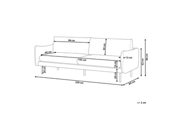 Woodal Sofa 3-personers - Beige/Sort - Møbler - Sofaer - Velour sofaer
