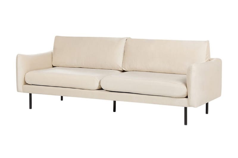 Woodal Sofa 3-personers - Beige/Sort - Møbler - Sofaer - Velour sofaer