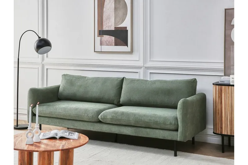 Woodal Sofa 3-personers - Grøn/Sort - Møbler - Sofaer - 3 personers sofa