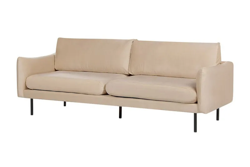 Woodal Sofa 3-personers - Beige/Sort - Møbler - Sofaer - Velour sofaer
