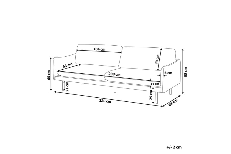 Woodal Sofa 3-personers - Brun/Sort - Møbler - Sofaer - 3 personers sofa