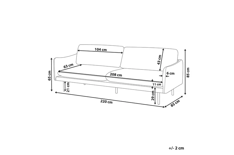 Woodal Sofa 3-personers - Grøn/Sort - Møbler - Sofaer - 3 personers sofa
