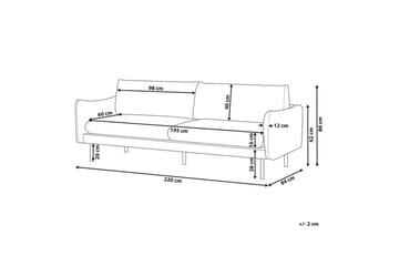 Woodal Sofa 3-personers - Grå/Sort - Møbler - Sofaer - Velour sofaer