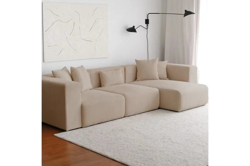 Yolo Sofa med Divan 6-sits - Beige - Møbler - Sofaer - Sofa med chaiselong