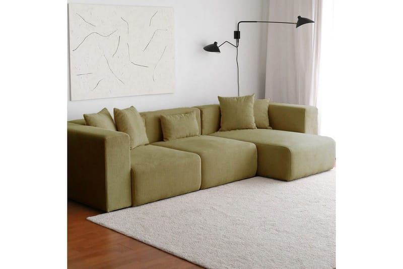 Yolo Sofa med Divan 6-sits - Khaki - Møbler - Sofaer - Sofa med chaiselong