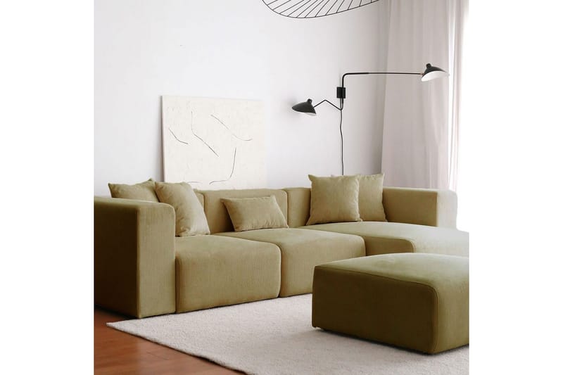 Yolo Sofa med Divan 6-sits, Khaki