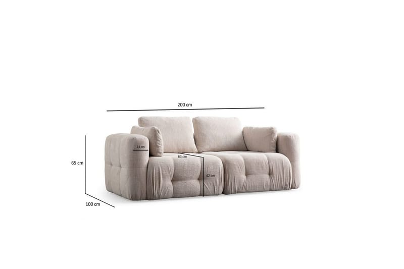 Yvara Sofa 2-sits - Beige - Møbler - Sofaer - Modulsofaer - Komplet modulsofa