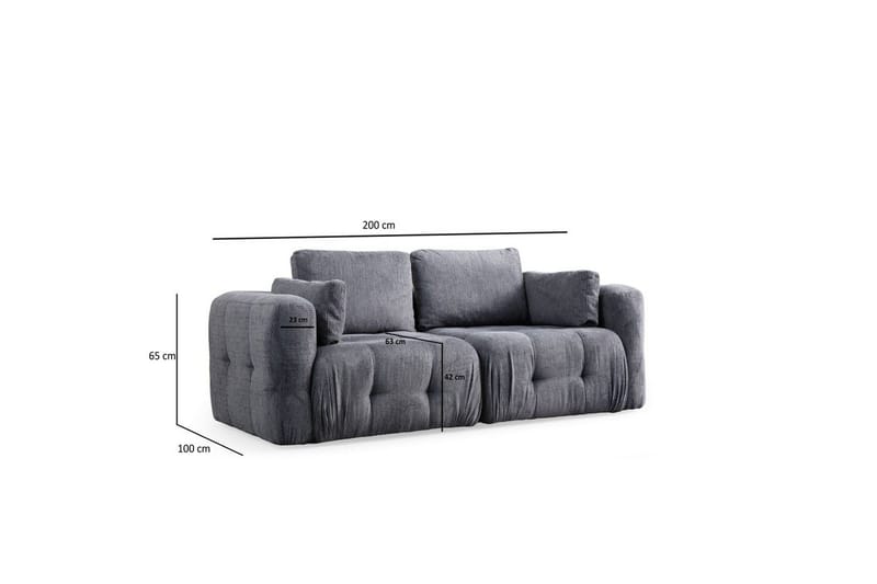 Yvara Sofa 2-sits - Grå - Møbler - Sofaer - Modulsofaer - Komplet modulsofa