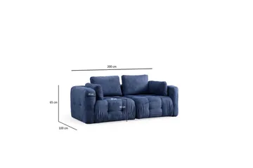 Yvara Sofa 2-sits - Marineblå - Møbler - Sofaer - Modulsofaer - Komplet modulsofa