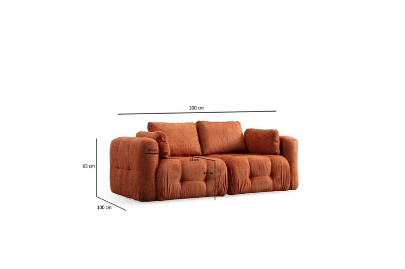 Yvara Sofa 2-sits - Orange - Møbler - Sofaer - 2 personers sofa