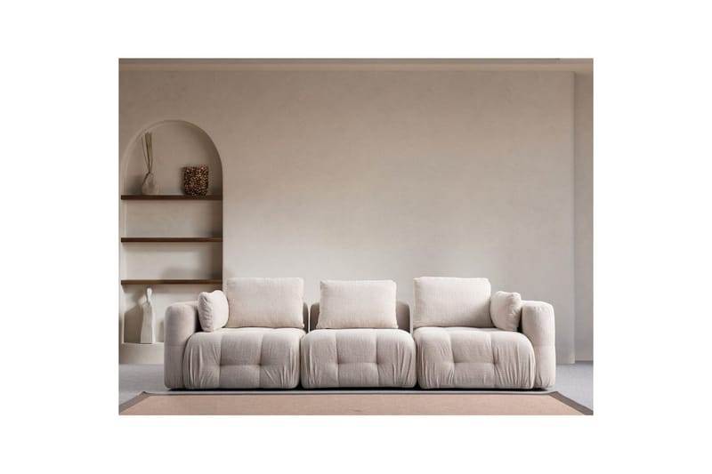 Yvara Sofa 3-sits - Beige - Møbler - Sofaer - Modulsofaer - Komplet modulsofa