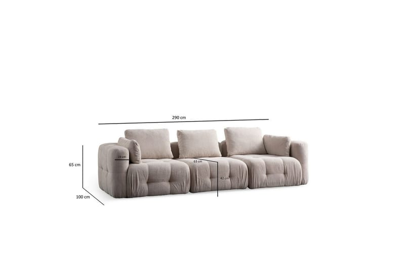 Yvara Sofa 3-sits - Beige - Møbler - Sofaer - 3 personers sofa