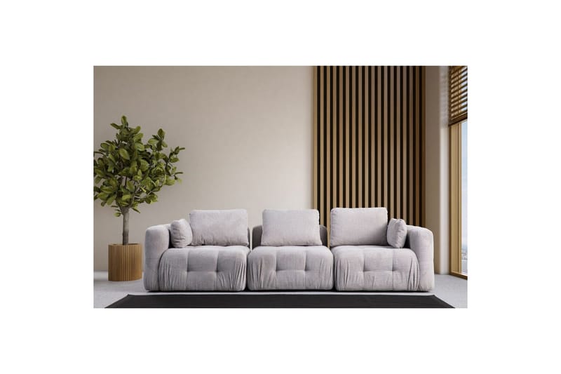 Yvara Sofa 3-sits - Grå - Møbler - Sofaer - Modulsofaer - Komplet modulsofa
