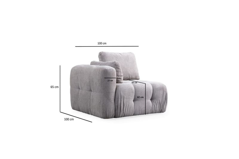 Yvara Sofa 3-sits - Grå - Møbler - Sofaer - 3 personers sofa