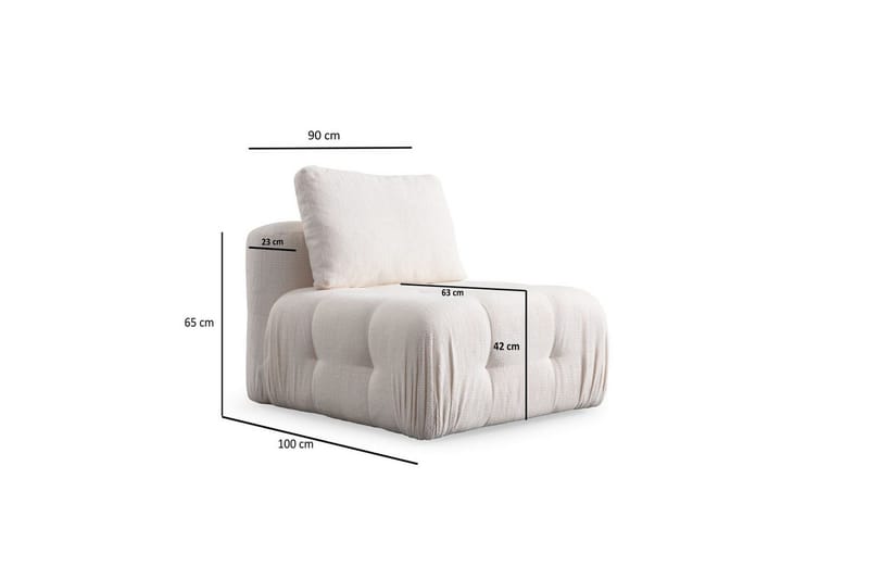 Yvara Sofa 3-sits - Hvid - Møbler - Sofaer - Modulsofaer - Komplet modulsofa