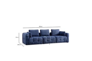 Yvara Sofa 3-sits - Marineblå - Møbler - Sofaer - Modulsofaer - Komplet modulsofa