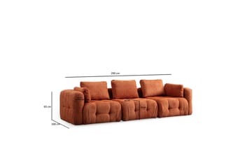 Yvara Sofa 3-sits - Orange - Møbler - Sofaer - Modulsofaer - Komplet modulsofa