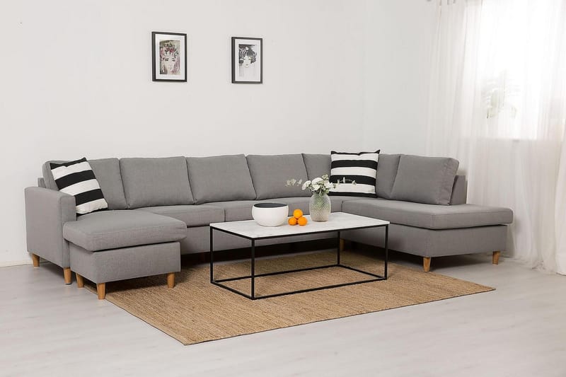 Zero U-sofa Large med Chaiselong Venstre - Lysegrå - U Sofa