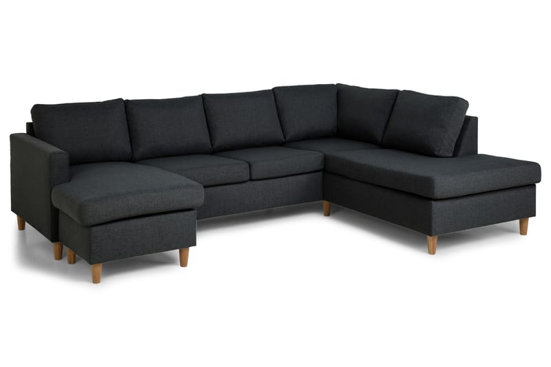Zero U-sofa med Chaiselong Venstre - Mørkegrå - U Sofa
