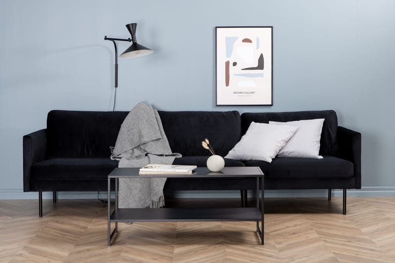 Zoom 3-personers Sofa Fløjl - Sort - Møbler - Sofaer - Velour sofaer