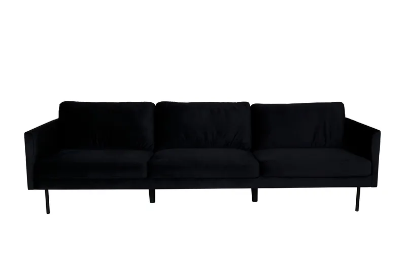 Zoom 3-personers Sofa Fløjl, Sort