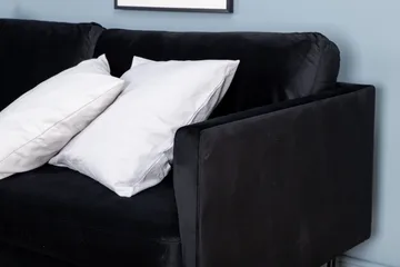 Zoom 3-personers Sofa Fløjl - Sort - Møbler - Sofaer - Velour sofaer