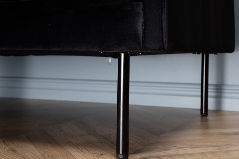 Zoom 3-personers Sofa Fløjl - Sort - Møbler - Sofaer - Velour sofaer