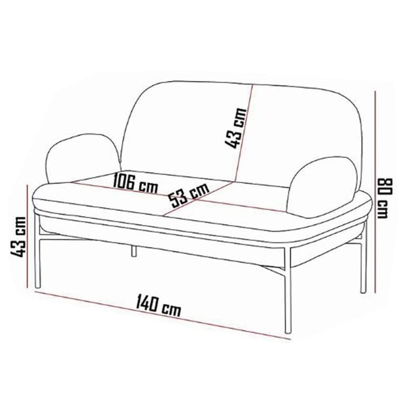 Zyricus 2-personers sofa Teddy - Antracit - Møbler - Sofaer - 2 personers sofa