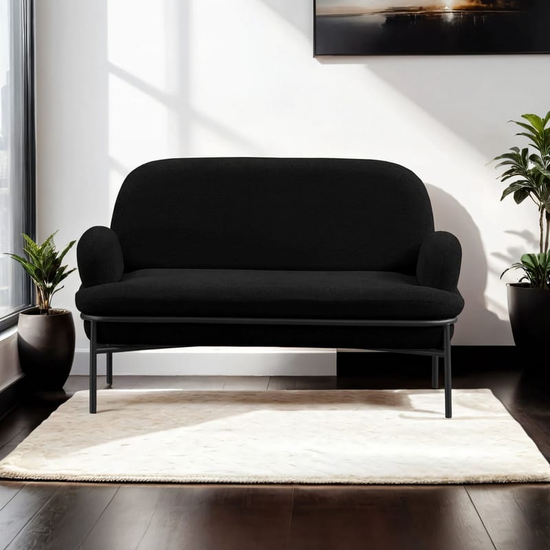 Zyricus 2-personers sofa Teddy - Sort - Møbler - Sofaer - 2 personers sofa