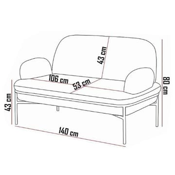 Zyricus 2-personers sofa Teddy - Hvid - Møbler - Sofaer - 2 personers sofa