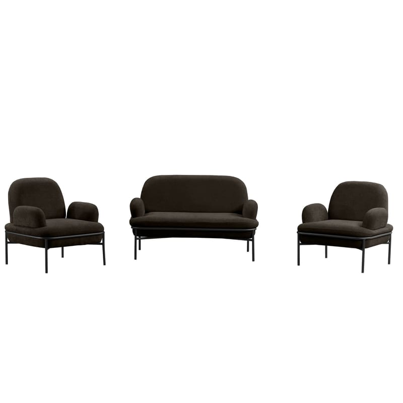 Zyricus sofagruppe 2-personers sofa + 2 lænestole Teddy, Antracit