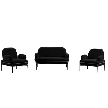 Zyricus sofagruppe 2-personers sofa + 2 lænestole Teddy - Sort - Møbler - Sofaer - Sofagrupper