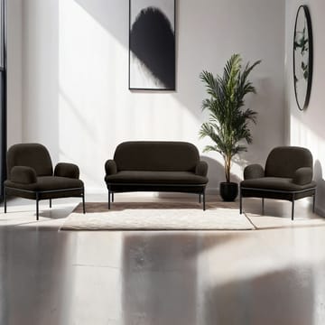 Zyricus sofagruppe 2-personers sofa + 2 lænestole Teddy - Antracit - Møbler - Sofaer - Sofagrupper