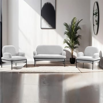 Zyricus sofagruppe 2-personers sofa + 2 lænestole Teddy - Hvid - Møbler - Sofaer - Sofagrupper