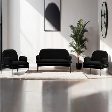 Zyricus sofagruppe 2-personers sofa + 2 lænestole Teddy - Sort - Møbler - Sofaer - Sofagrupper