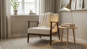 Ängsbro lænestol i stof - Beige - Møbler - Stole & lænestole - Lænestole