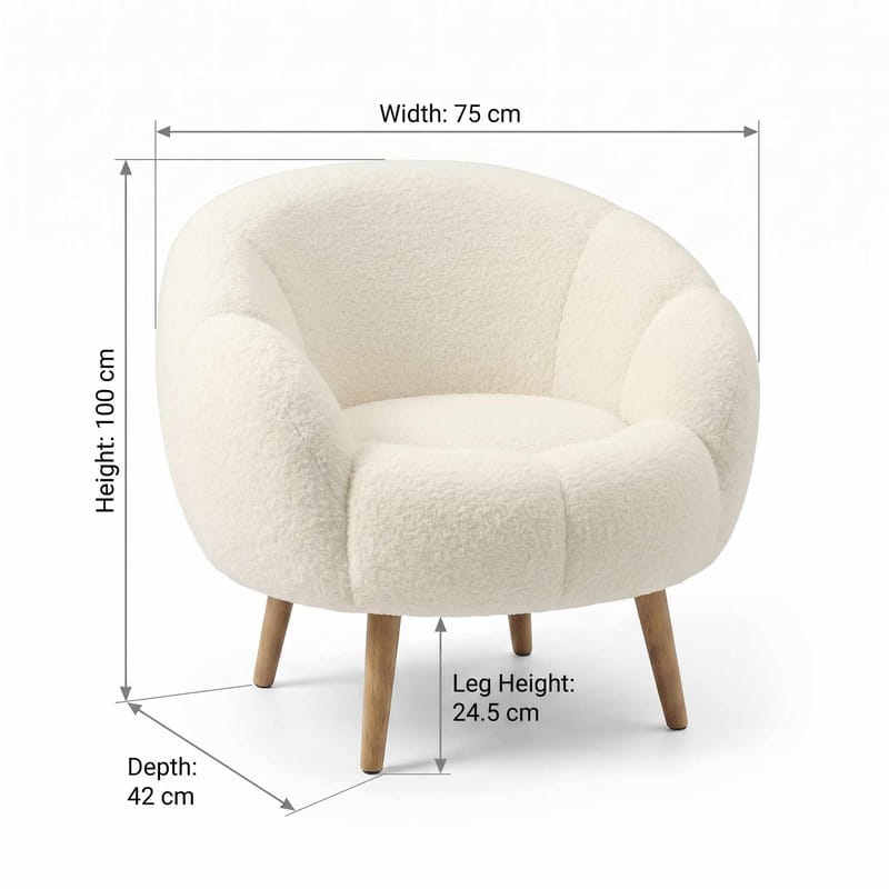 Øreklapstol Atelier Del Sofa Lida (75 x 100 x 42 cm) hvid - Møbler - Stole & lænestole - Lænestole